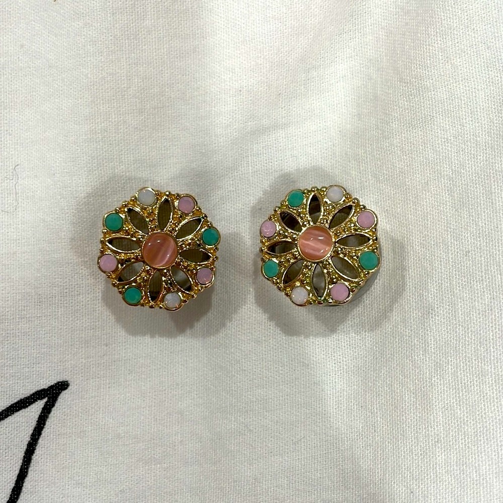 3/4 pastel gemstone gold gauges